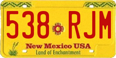 NM license plate 538RJM