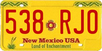 NM license plate 538RJO