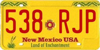 NM license plate 538RJP
