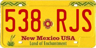 NM license plate 538RJS