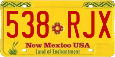 NM license plate 538RJX