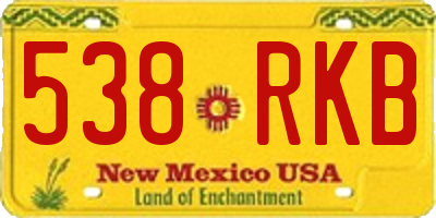 NM license plate 538RKB