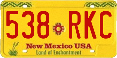 NM license plate 538RKC