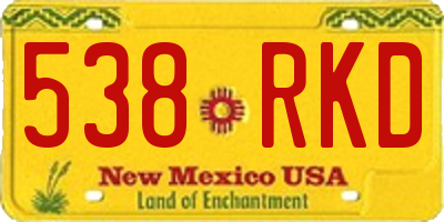NM license plate 538RKD
