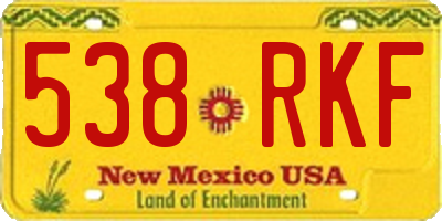 NM license plate 538RKF