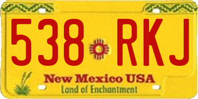 NM license plate 538RKJ
