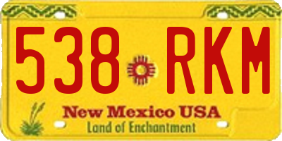 NM license plate 538RKM