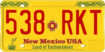 NM license plate 538RKT