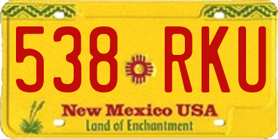 NM license plate 538RKU