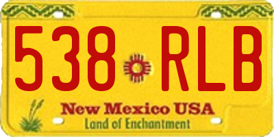 NM license plate 538RLB