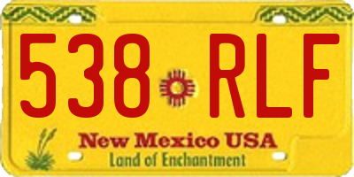 NM license plate 538RLF