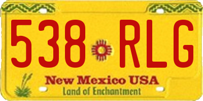 NM license plate 538RLG