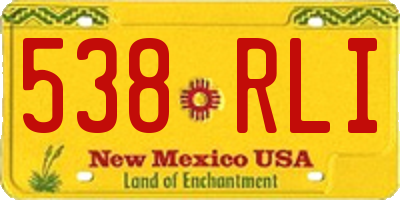 NM license plate 538RLI