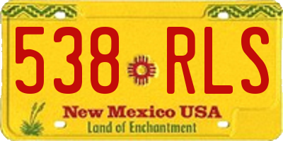 NM license plate 538RLS