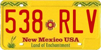 NM license plate 538RLV