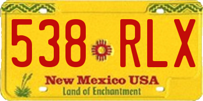 NM license plate 538RLX