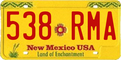 NM license plate 538RMA