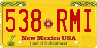 NM license plate 538RMI