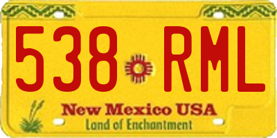 NM license plate 538RML