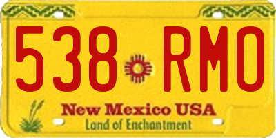 NM license plate 538RMO