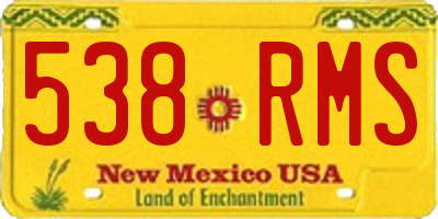 NM license plate 538RMS