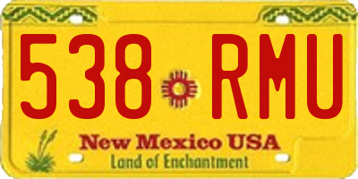 NM license plate 538RMU