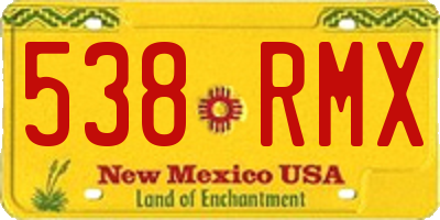 NM license plate 538RMX