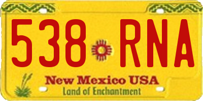 NM license plate 538RNA