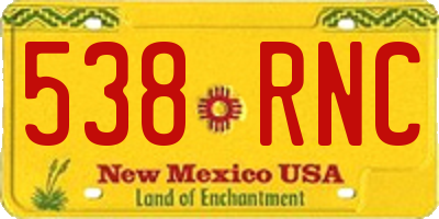 NM license plate 538RNC