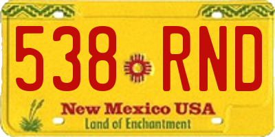 NM license plate 538RND