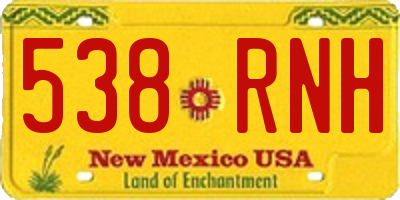 NM license plate 538RNH