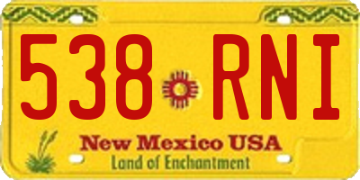NM license plate 538RNI