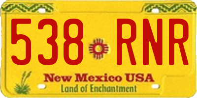 NM license plate 538RNR