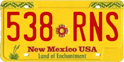NM license plate 538RNS