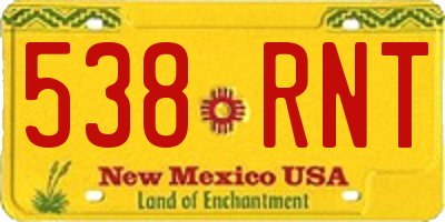 NM license plate 538RNT