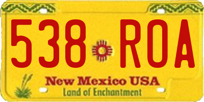 NM license plate 538ROA