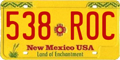 NM license plate 538ROC