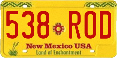 NM license plate 538ROD