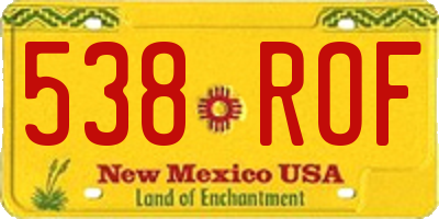 NM license plate 538ROF