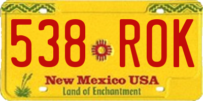 NM license plate 538ROK