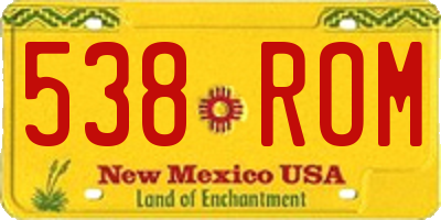 NM license plate 538ROM