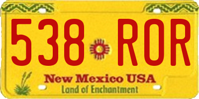 NM license plate 538ROR