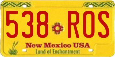 NM license plate 538ROS
