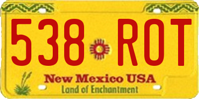 NM license plate 538ROT
