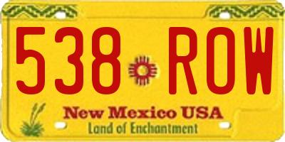 NM license plate 538ROW
