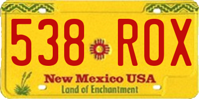 NM license plate 538ROX