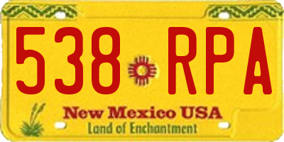 NM license plate 538RPA