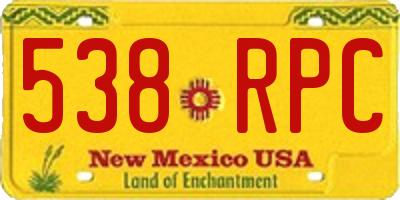NM license plate 538RPC