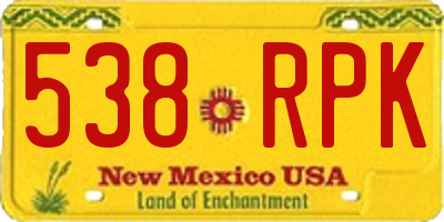 NM license plate 538RPK