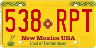NM license plate 538RPT